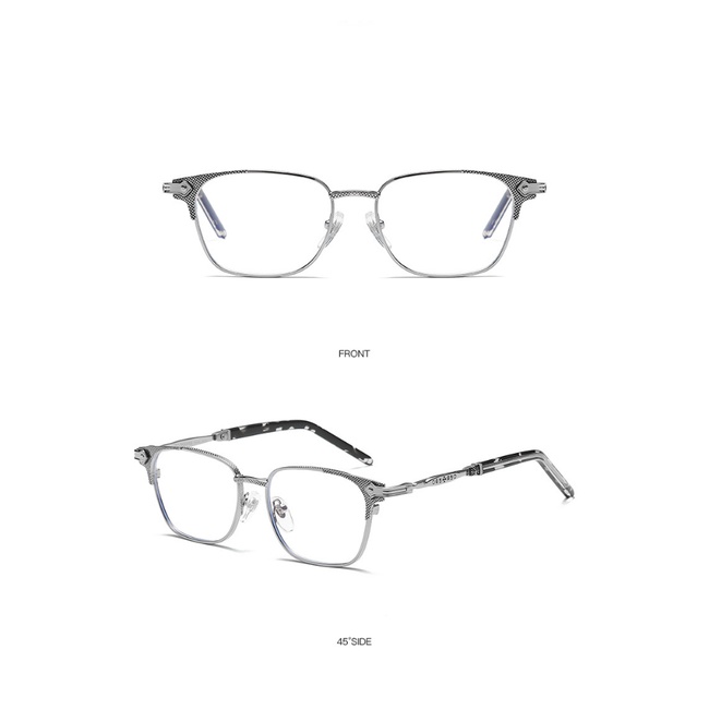 [-0°~-600°Mắt Kính Chống Ánh Sáng Xanh Gọng Kim Loại Phong Cách Retro Cho Nam Nữ