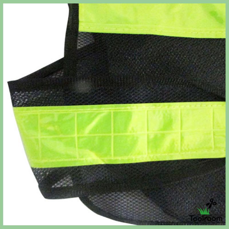[Toolroom] Áo Khoác Ghi Lê Bảo Vệ An Toàn Kẻ Sọc Phản Quang Màu Đen Có Thể Điều Chỉnh