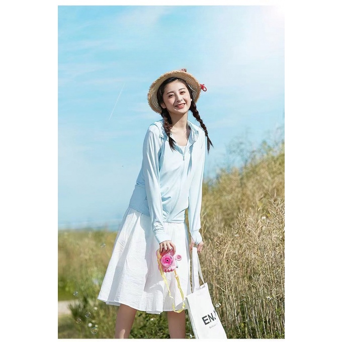 Áo Chống Nắng Khoác Bằng Lụa Lạnh Mỏng Co Giãn Thoáng Khí Chống Tia Cực Tím Phong Cách Mới Thời Trang Mùa Hè