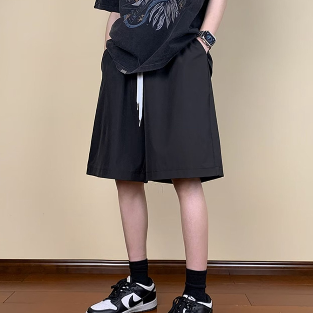 Quần Short Thể Thao Bóng Rổ Vải Lụa Lạnh Mỏng Nhanh Khô Thời Trang Mùa Hè Cho Nam