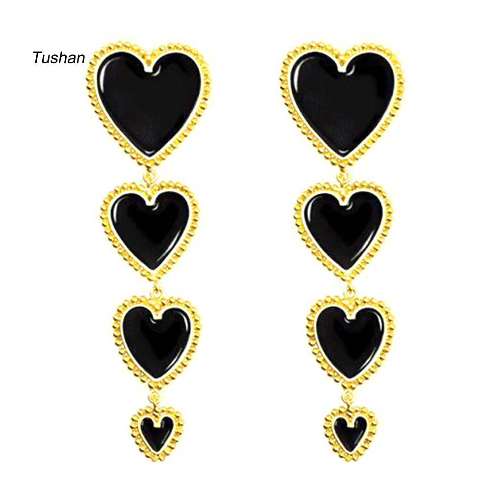 Bông Tai Dáng Dài Hình Trái Tim Nhiều Kiểu Dáng Ngọt Ngào Cho Nữ