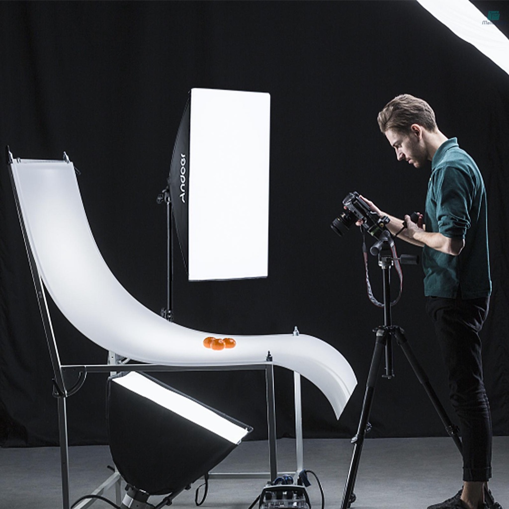 Andoer Studio Photography Softbox RGB LED Light Kit Including 20*28 Inch Softbox * 1/ 5500K 35W LED Light * 1/ Color Filters * 3(Red/Yellow/Blue)/ 2M Light Stand * 1/ Wireless Remote Control * 1 for L