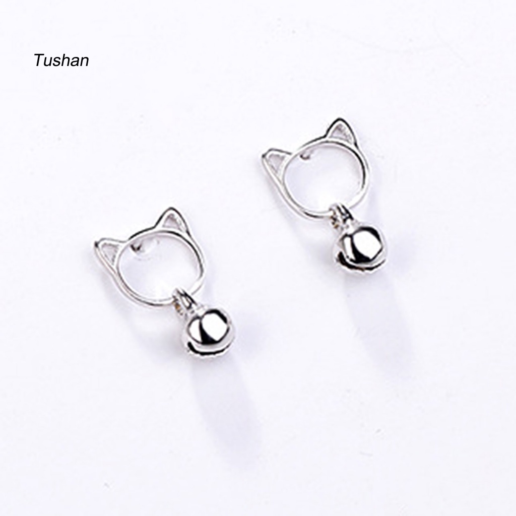 1 Đôi Khuyên Tai Hình Mèo Bằng Đồng Dễ Thương