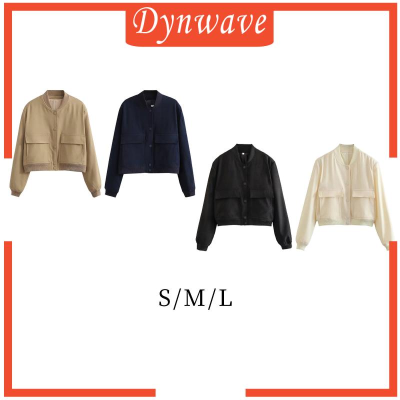 [Dynwave] Áo Khoác Crop Top Hai Túi Lớn Thời Trang Mùa Xuân Cho Nữ