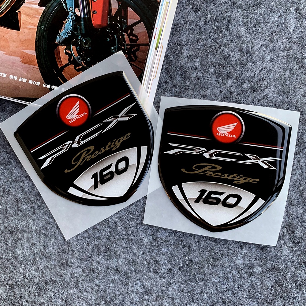 Miếng Dán Trang Trí Xe Mô Tô Honda PCX160 PCX 160 Hình Đôi Cánh 3D Bằng Nhựa Resin