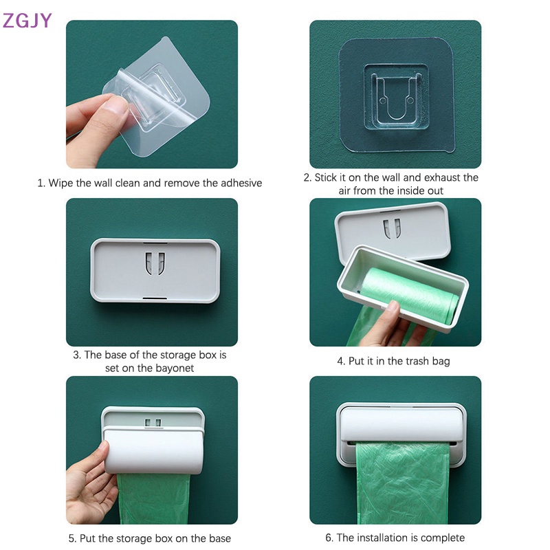 Hộp Đựng Túi Rác Gắn Tường Bằng Nhựa Màu Trơn Tiện Dụng Cho Nhà Bếp / Phòng Tắm Mới