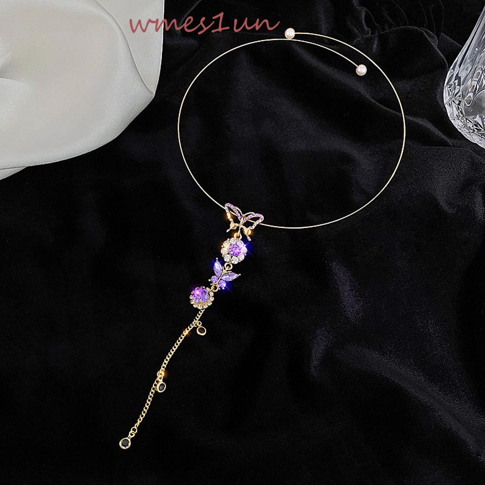 Vòng Cổ Choker Họa Tiết Hoa Thời Trang Dành Cho Nữ WMES15H|Ngọc Trai Giả