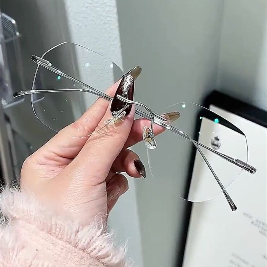 Mắt Kính Phẳng Không Vành Siêu Nhẹ Chống Ánh Sáng Xanh Dương Hàng Mới Dành Cho Học Sinh Nam Và Nữ