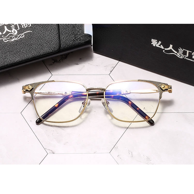[-0°~-600°Mắt Kính Chống Ánh Sáng Xanh / Bức Xạ Bằng Kim Loại Cổ Điển Cho Nam Và Nữ