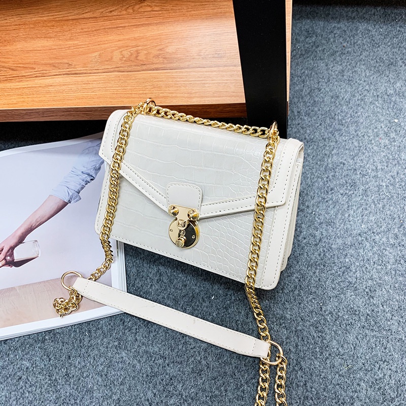 Túi Đeo Chéo Họa Tiết Da Cá Sấu Phong Cách Hàn Quốc Thời Trang Cho Nữ