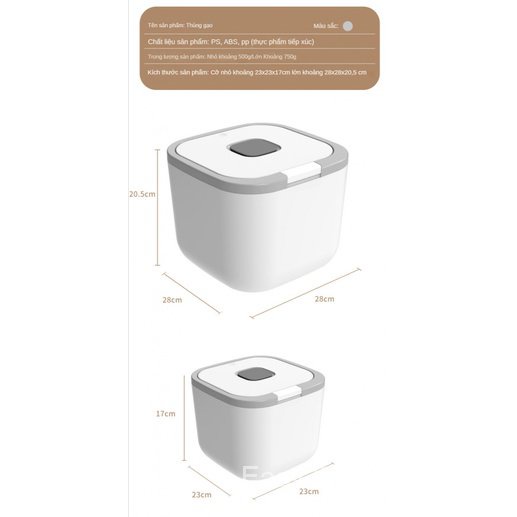 Hộp Đựng Gạo / Bột Chống Ẩm / Côn Trùng Có Nắp Đậy Kín Tiện Dụng Cho Nhà Bếp GXWC