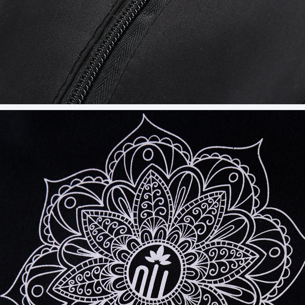 Túi Đựng Dụng Cụ Tập Yoga Hình Tròn Bằng Nylon Có Khóa Kéo In Họa Tiết Đẹp Mắt Toàn Bộ