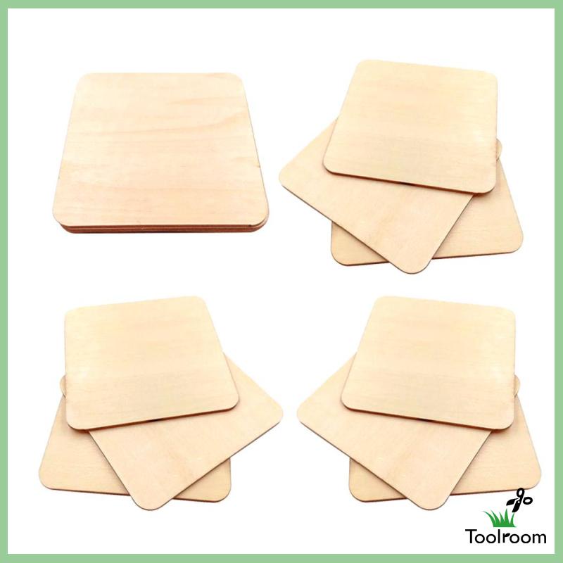 Set 10 Tấm Gỗ Trơn Hình Vuông 7x7cm Làm Đồ Thủ Công DIY Đa Ứng Dụng