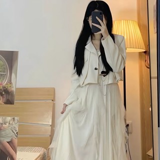 Suit lưới váy phù hợp với phụ nữ mùa xuân   phong cách mới của Pháp phụ nữ phong cách phương Tây bất thường treo váy