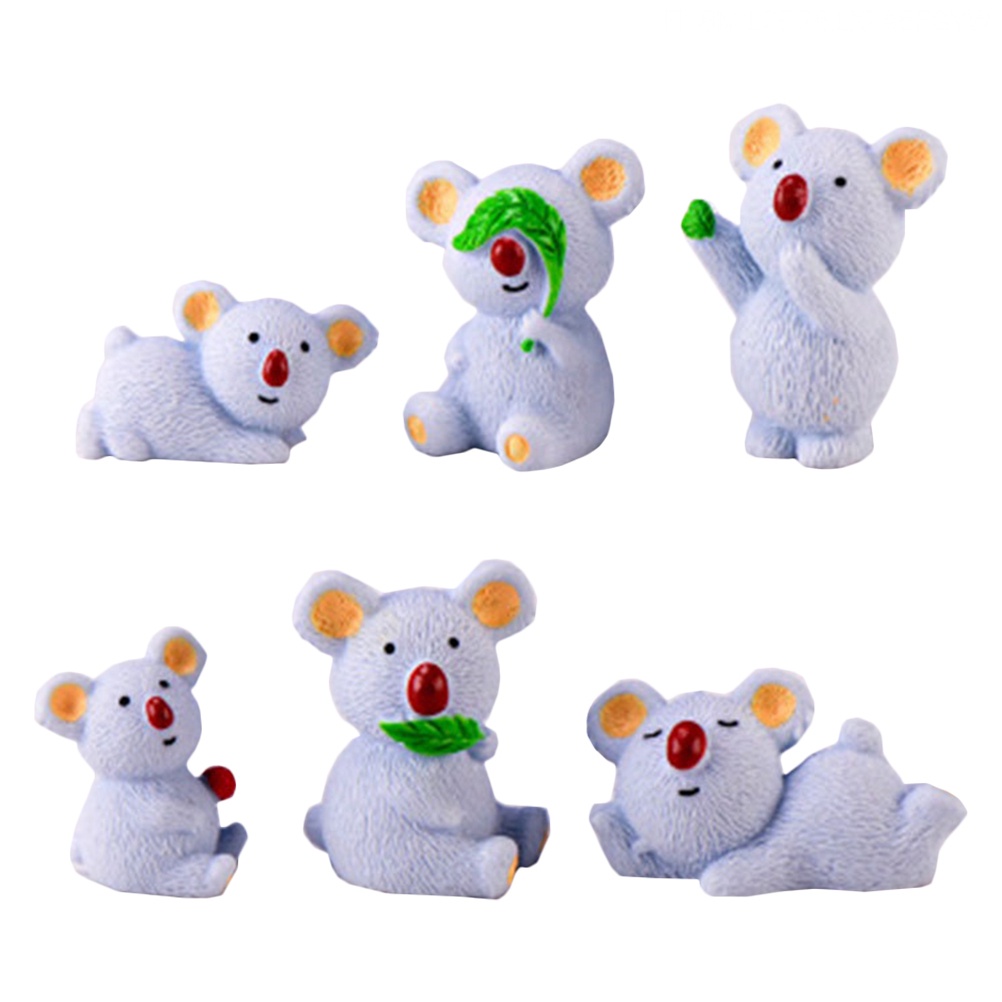 Set 6 Mô Hình Gấu Koala Bằng Nhựa Kích Thước 3.7X2.6CM Dùng Để Trang Trí