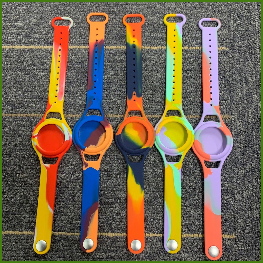 Ốp silicone Mềm Hình Hoạt Hình Có Dây Đeo Cổ Tay Dành Cho airtag tracker
