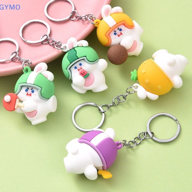 Móc Khóa Hình Thỏ Hoạt Hình Bằng Silicon Nhiều Kiểu Dáng DIY