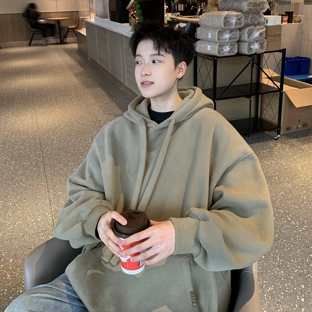 Áo khoác hoodie dáng rộng có mũ Unisex