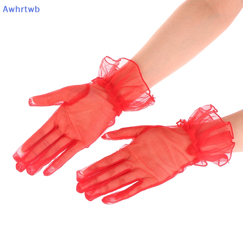 Găng Tay Lưới Hở Ngón Trong Suốt Cho Nữ Mới