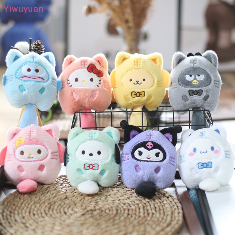 < Yiwuyuan > Sanrio Kuromi Móc Khóa Hình Động Vật Nhồi Bông Nhỏ Kuromi My Melody Cinnamoroll Purin Dễ Thương Mới