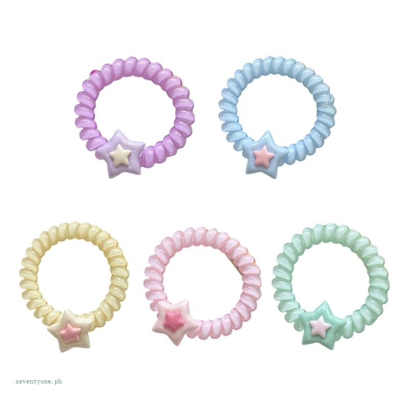 Dây Buộc Tóc Co Giãn Hình Ngôi Sao Trang Trí Tóc Đuôi Ngựa Cho Thanh Thiếu Niên