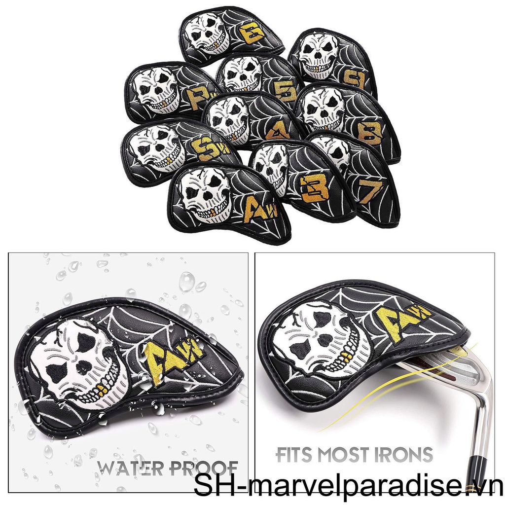 Bộ 10 Bọc Đầu Gậy Đánh Golf Da PU Chống Thấm Nước