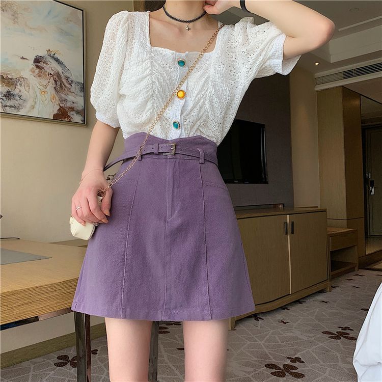 Chân Váy Denim Chữ a Lưng Cao Dáng Ôm Thời Trang Mùa Hè Cho Nữ