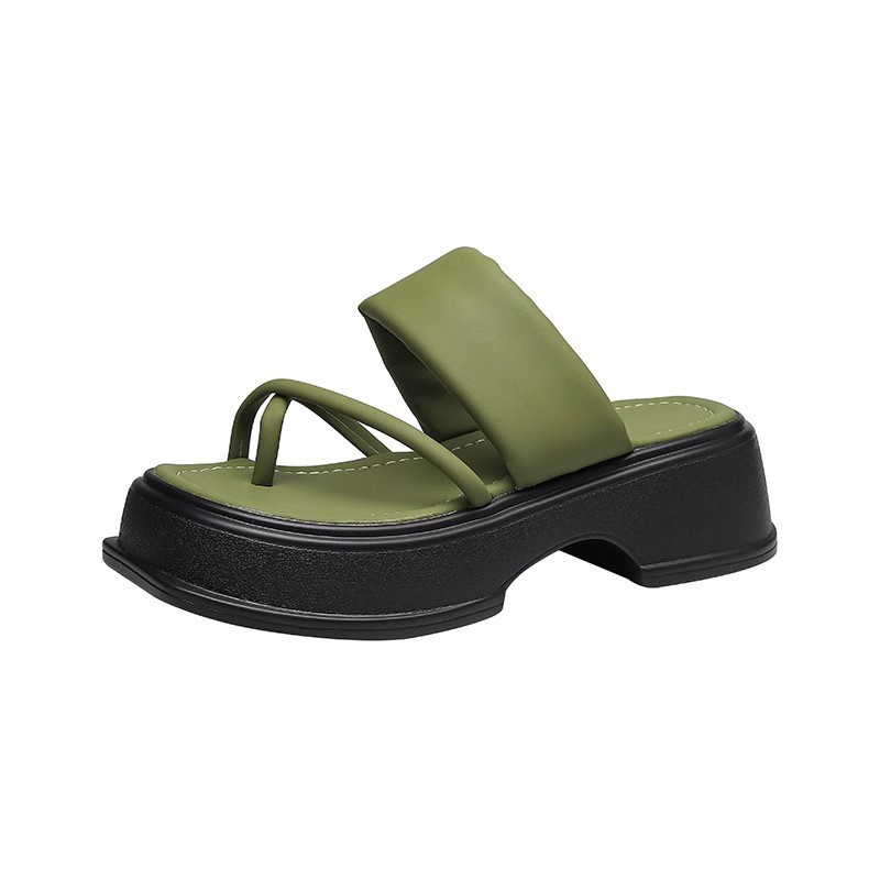 Duoya Tóc Thẳng ~ [Hàng Có Sẵn] [Siêu Trắng] Sandal Đế Dày Thời Trang Mùa Hè Giản Dị Dễ Phối Đồ Cho Nữ