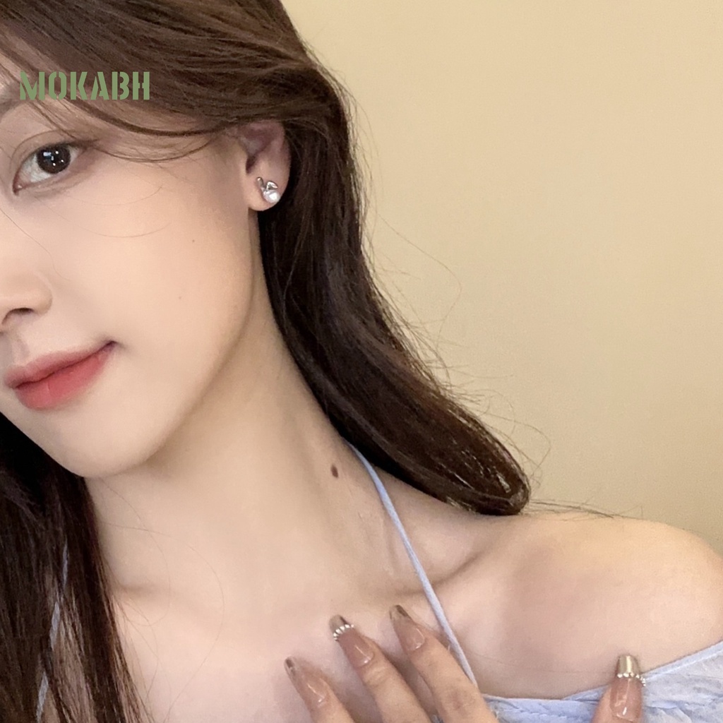 1 Đôi Bông Tai Hình Thỏ Đính Ngọc Trai Giả Bằng Hợp Kim Thời Trang Dành Cho Nữ