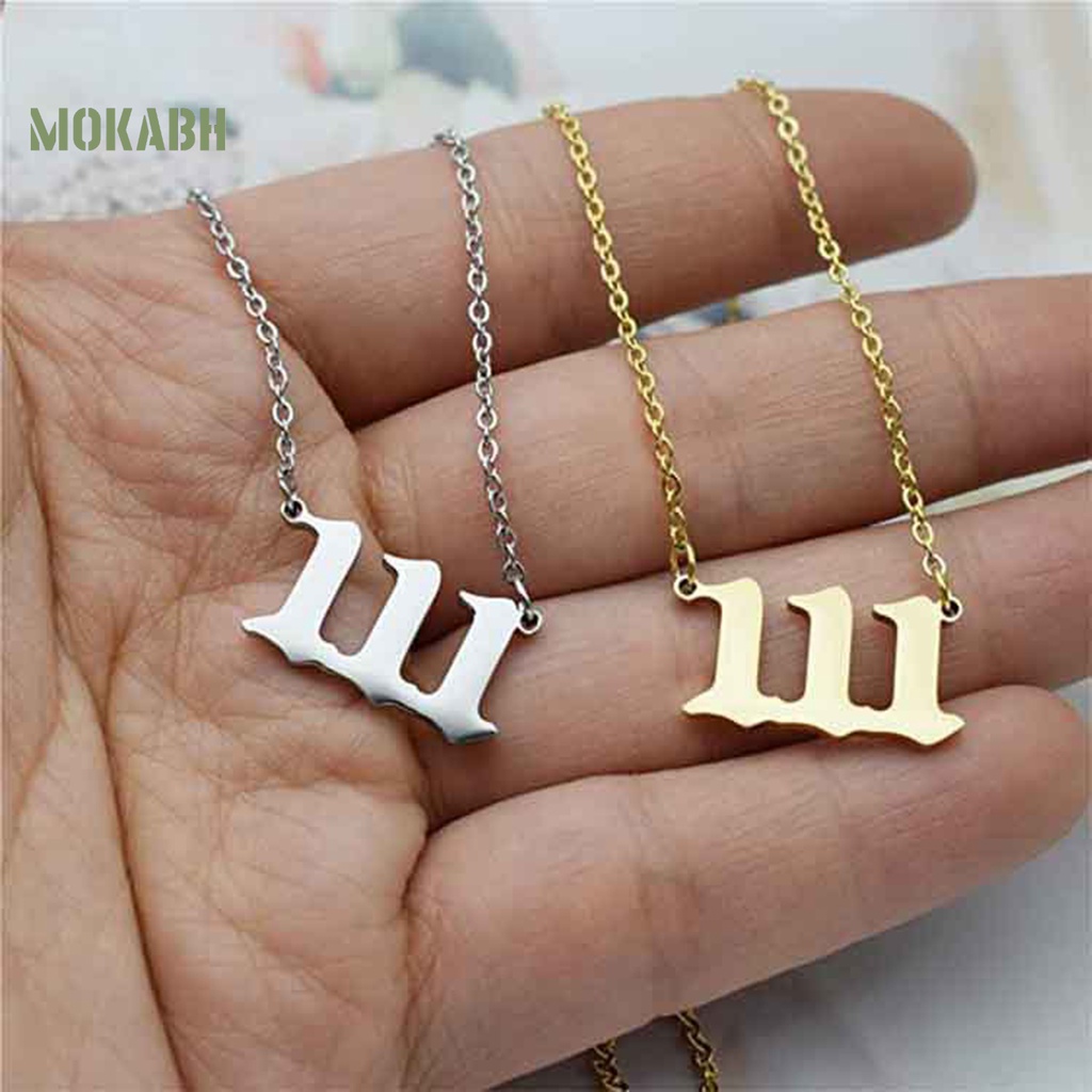 Vòng cổ Bằng Thép Không Gỉ Mặt Số Thời Trang 000 111