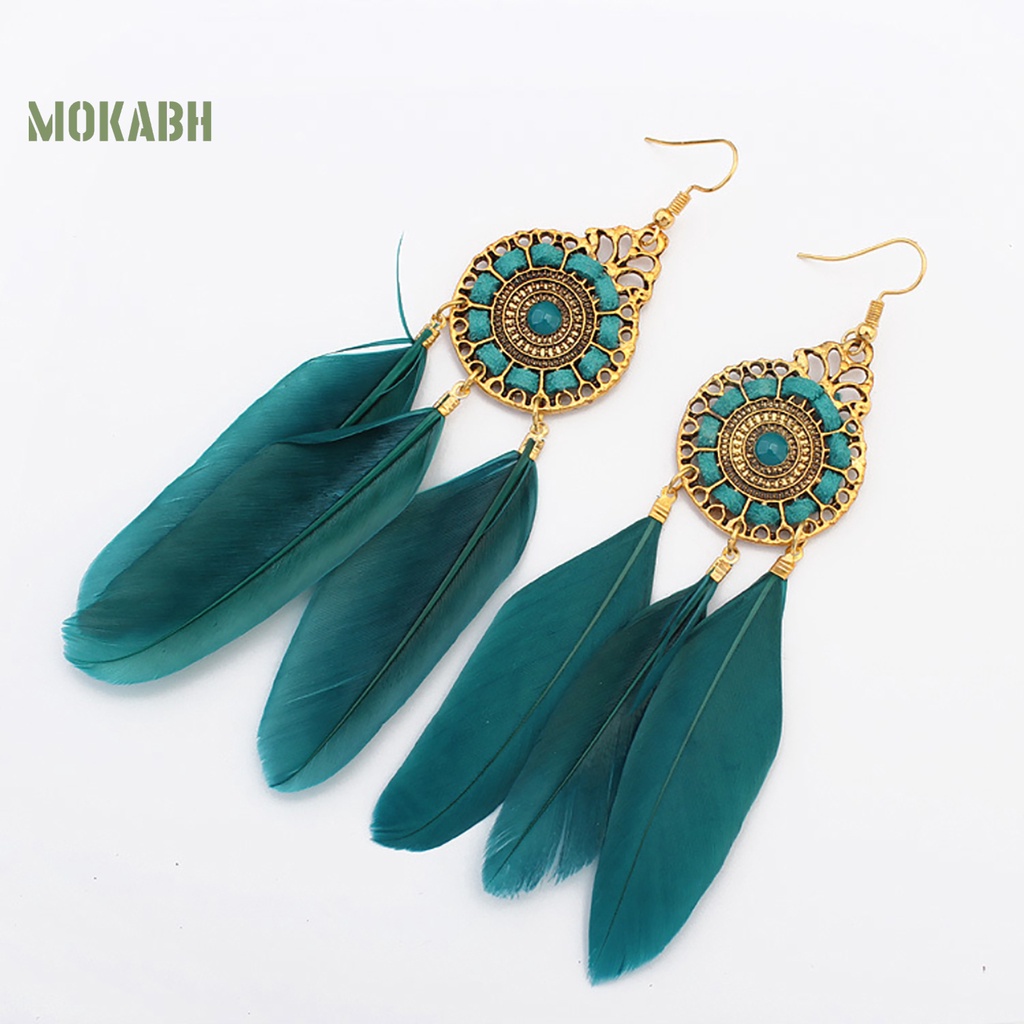 Bông Tai Lông Vũ Trang Nhã Phong Cách Vintage