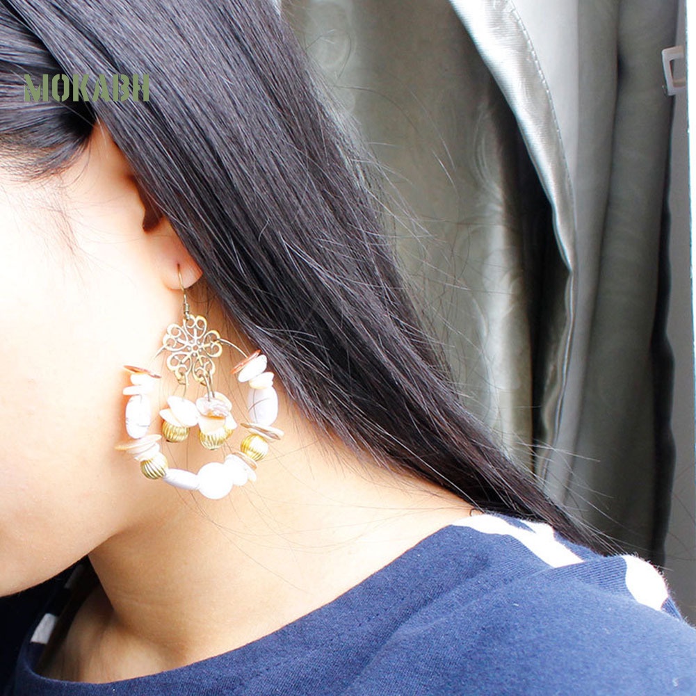 Bông Tai Xỏ Hạt Nhiều Màu Phong Cách Bohemian Thời Trang Cho Nữ