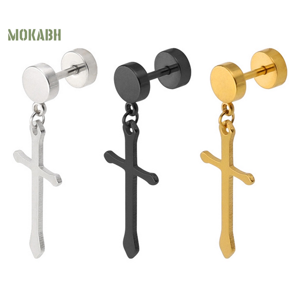 1 Khuyên Tai Hình Quả Tạ Bằng Thép Titan Tinh Tế