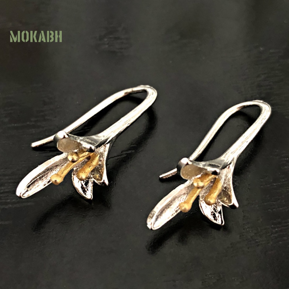 Bông Tai Hình Hoa Lily Kiểu Vintage Thời Trang Dự Tiệc Cho Bạn Gái