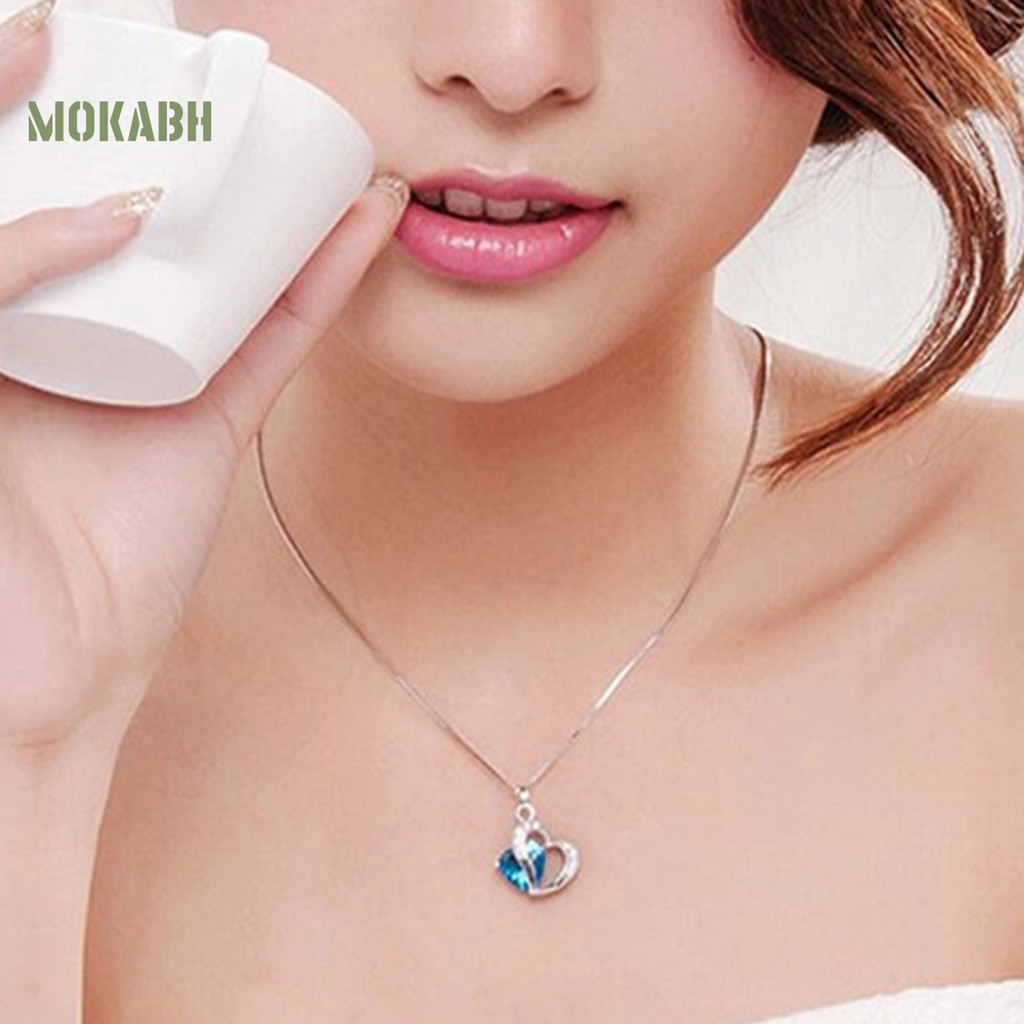 Vòng cổ Mặt Hình Trái Tim Đính Đá Zircon Thời Trang Cho Nữ