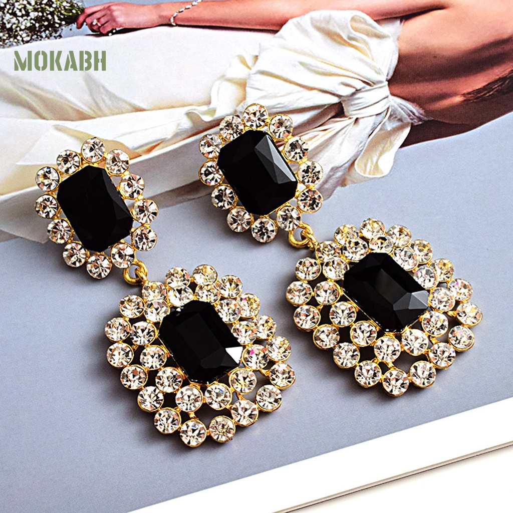 Bông Tai Hình Học Dáng Dài Bằng Hợp Kim Chống Gỉ Dễ Phối Đồ Thời Trang