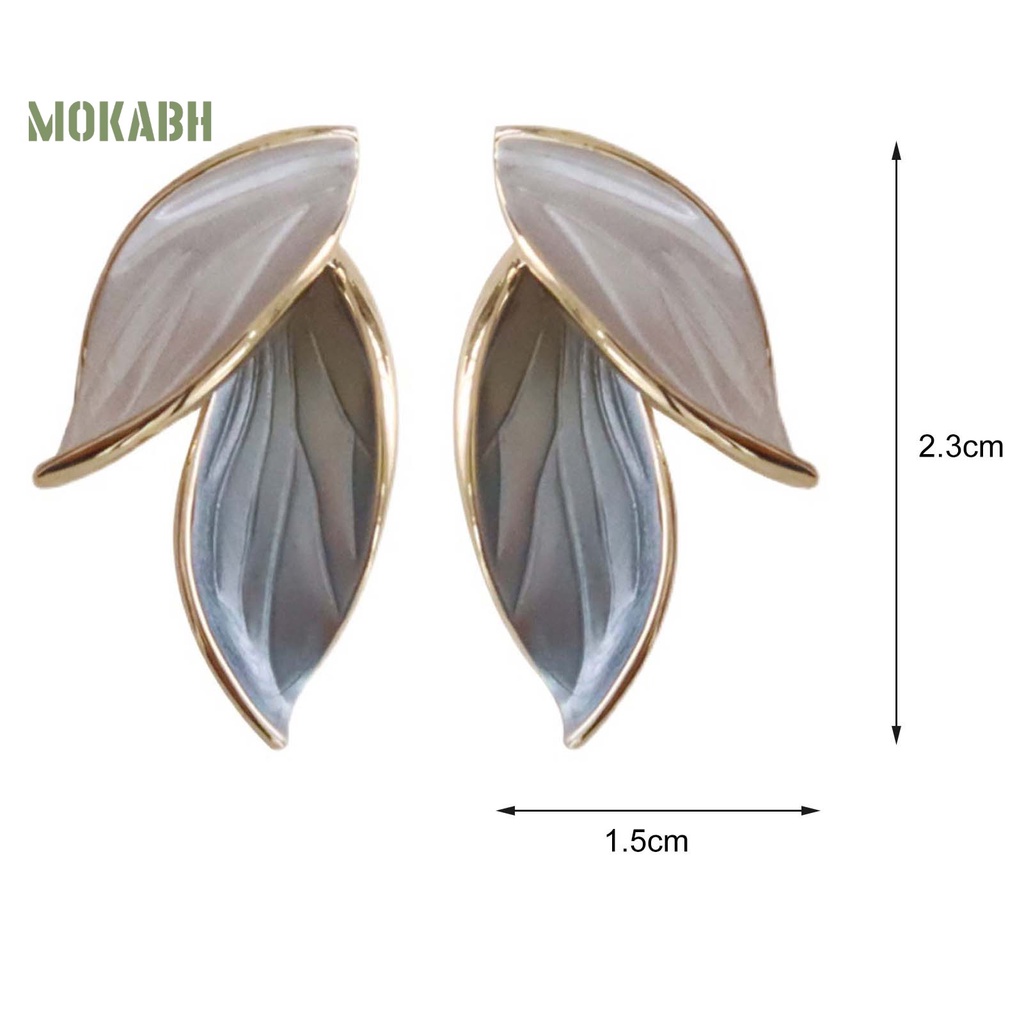 1 Đôi Bông Tai Hình Chiếc Lá Thiết Kế Nhẹ Nhàng Lâu Trôi Thời Trang Cho Nữ