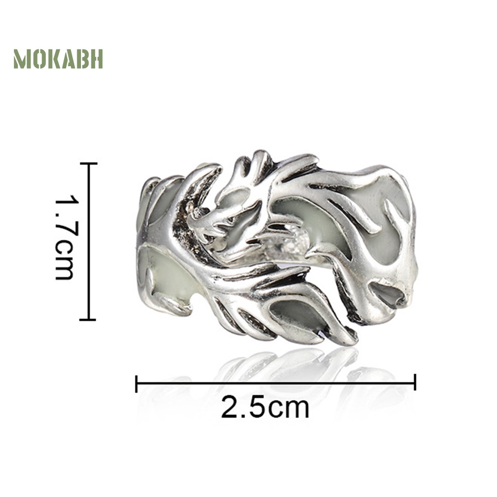 Nhẫn Hình Rồng Phát Sáng Trong Bóng Tối Có Thể Điều Chỉnh Kích Thước Thời Trang Trang Sức Hình Học Cho Nam