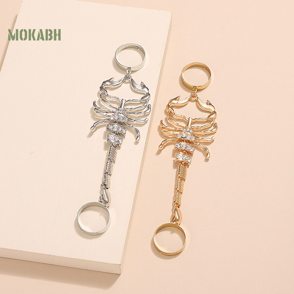 [Mới] Nhẫn Đeo Khớp Ngón Tay Mạ Điện Họa Tiết Hình Học Đính Đá Lấp Lánh Phong Cách Punk Chưa Phai Màu Trang Trí Hình Bọ Cạp Quyến Rũ