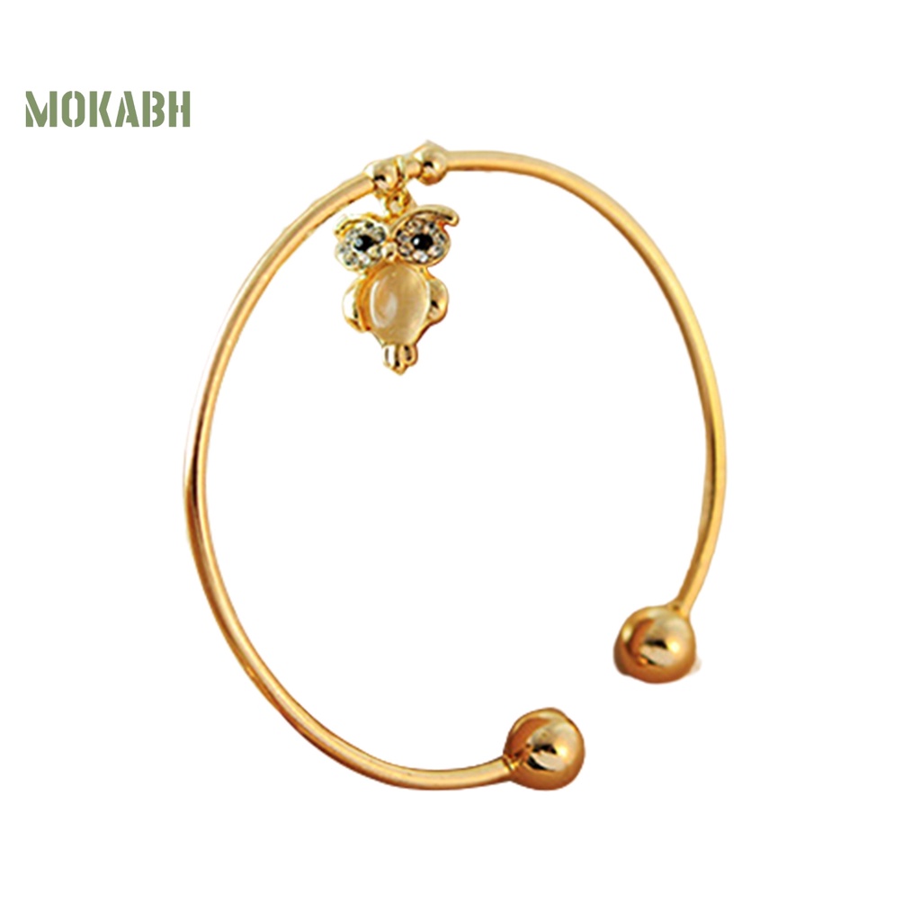 Vòng Tay HợP Kim DạNg Hở HìNh Cú MèO ĐíNh Đá ThờI Trang