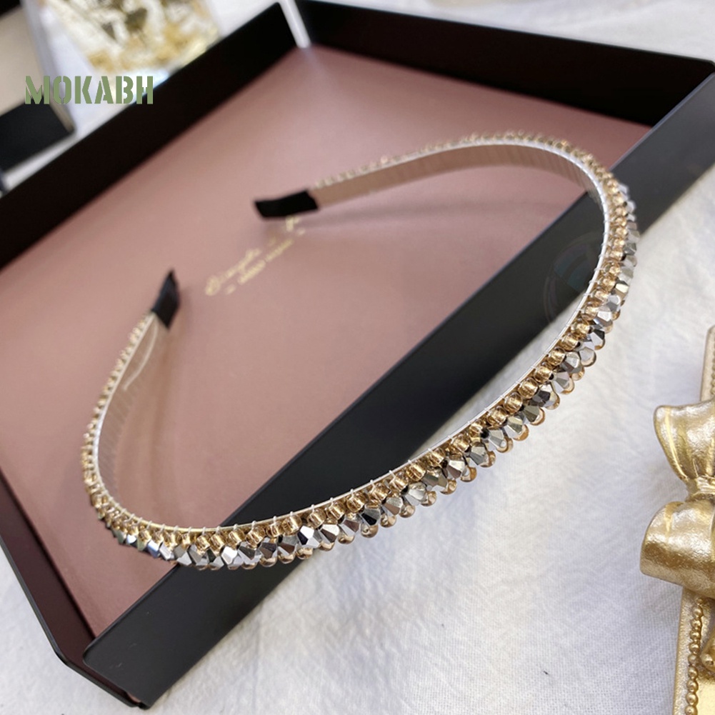 Băng Đô Cài Tóc Đính Hạt Pha Lê Giả Lấp Lánh Sành Điệu Cho Nữ