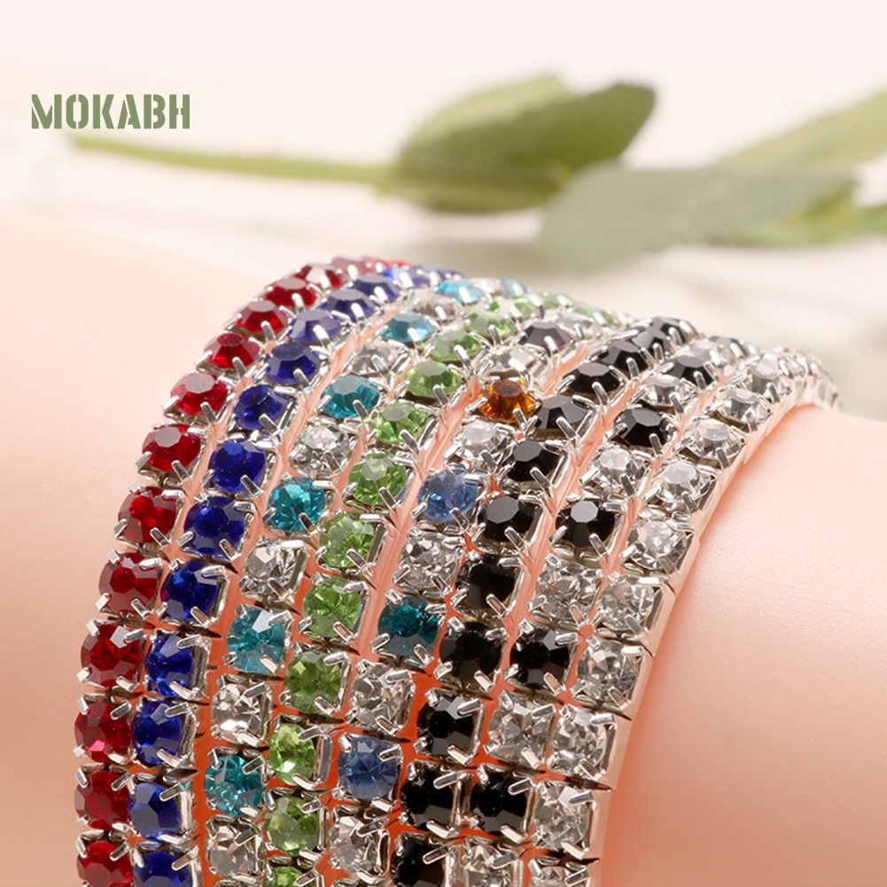 Vòng Tay Một Hàng Dát Đá Co Giãn Sang Trọng Cho Nữ