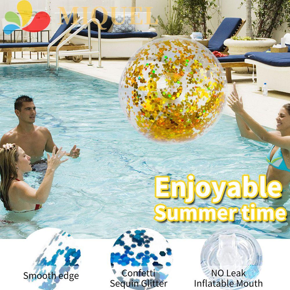 Bóng Nước Bơm Hơi Bằng Pvc Trong Suốt Đính Kim Sa Lấp Lánh Cho Bé Chơi Ở Bãi Biển