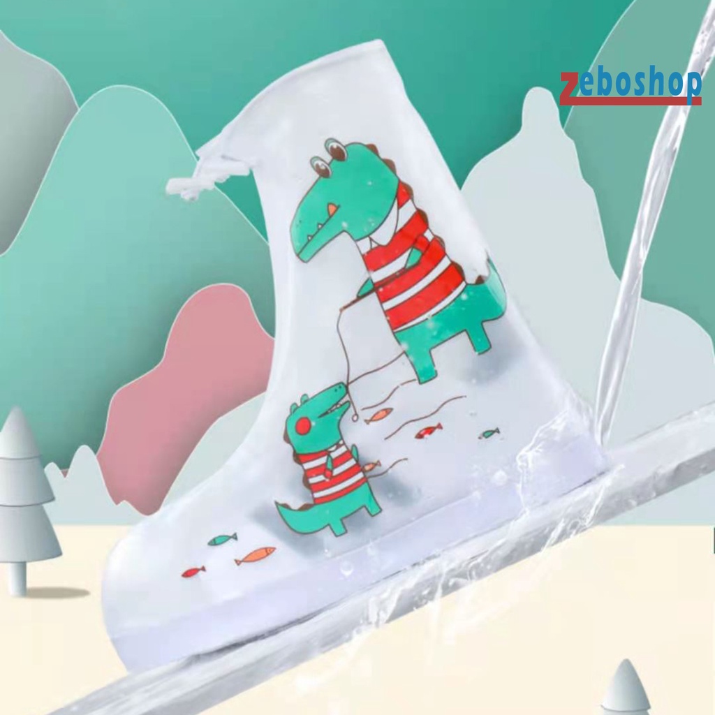 1 Cặp Giày Đi Mưa Chống Trượt Chống Thấm Nước In Họa Tiết Hoạt Hình Dễ Thương Cho Bé