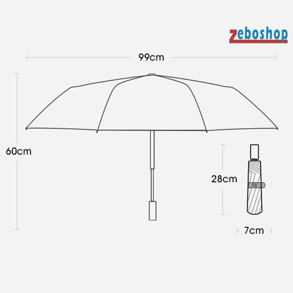 Dù Gấp Gọn Chống Gió Gọn Nhẹ 8 Gia Cố Với Tay Cầm Tiện Dụng Cho Nữ