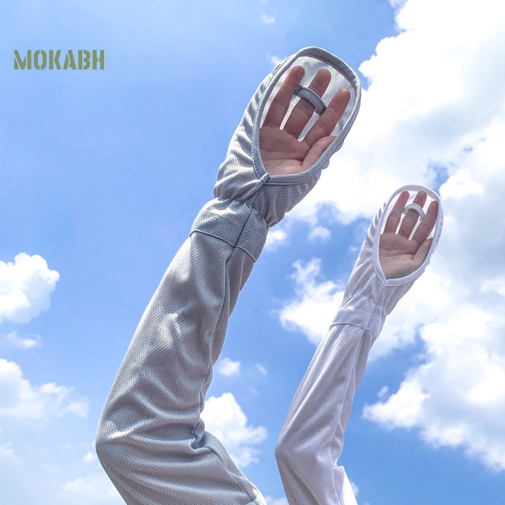 1 Cặp Găng Tay Chống Nắng Chống Tia UV Mềm Mại Thấm Hút Mồ Hôi Màu Trơn Dành Cho Nữ