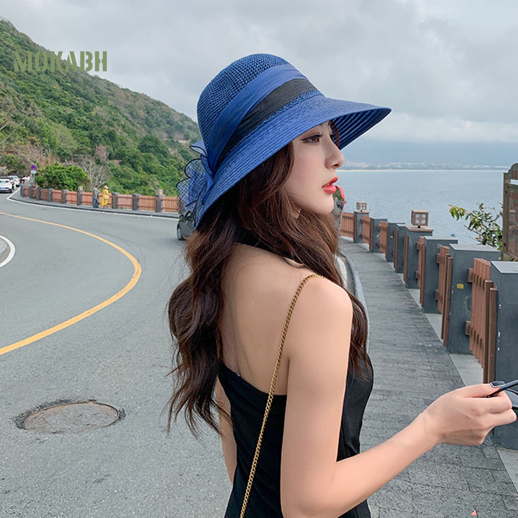 Nón Tai Bèo Hình Tròn Thoáng Khí Họa Tiết Hoa Xinh Xắn Thời Trang Mùa Hè Cho Nữ