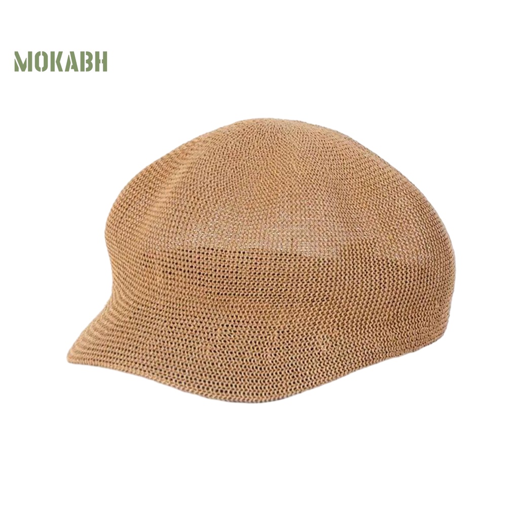 [Mok Abh] Mũ Vành Ngắn Chống Nắng Thoáng Khí Màu Trơn Chống Tia UV Có Thể Điều Chỉnh Kích Thước Cho Nữ