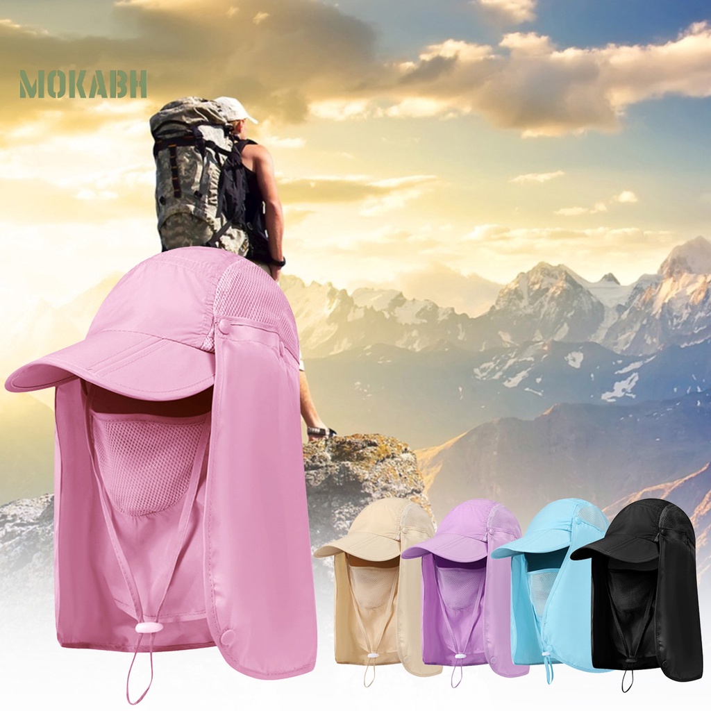 Mũ Bóng Chày Che Nắng Bằng Vải Mềm Nhẹ Thoáng Khí Nhanh Khô Màu Trơn Có Dây Đeo Cổ Cho Nữ