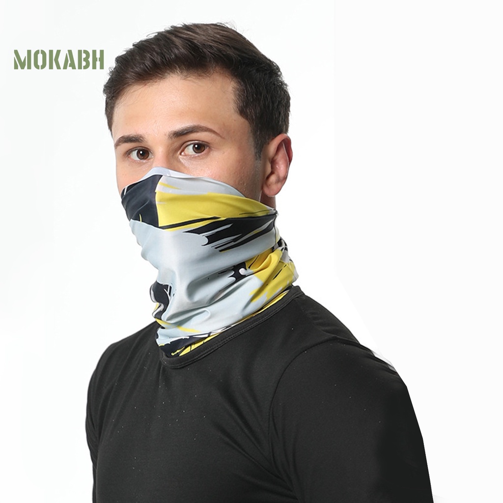 [Mok Abh] Khăn Choàng Cổ Co Giãn Thoáng Khí Chống Bụi Chống Tia UV Họa Tiết Rằn Ri Dùng Đi Xe Đạp / Câu Cá